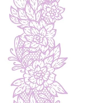 Lace pattern with flowers. Embroidery handmade decoration. Stockillustratie
