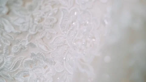  Lace pattern on a white dress Stock Footage 132902791
