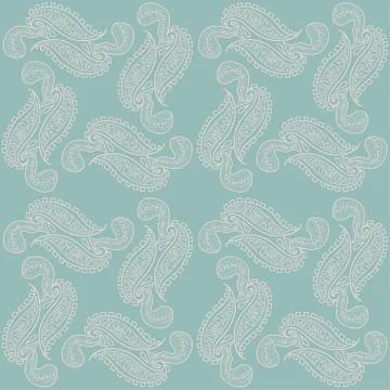 Lace seamless pattern on blue background Stock Illustration