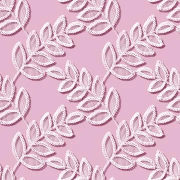 Lace seamless pattern with decortive leaves Stock Illustration