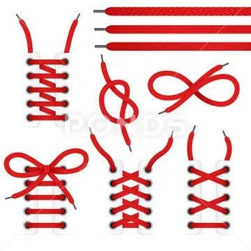 Lace Shoes Icon Set Stock Illustration