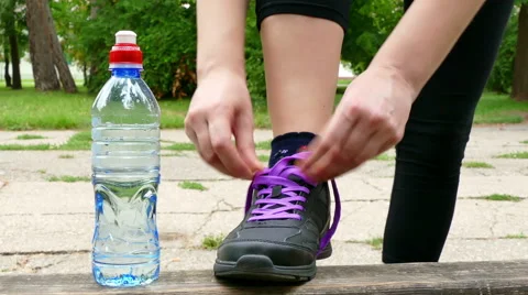 Lace-up Shoes for the Start of Running Stock-Footage 67532466