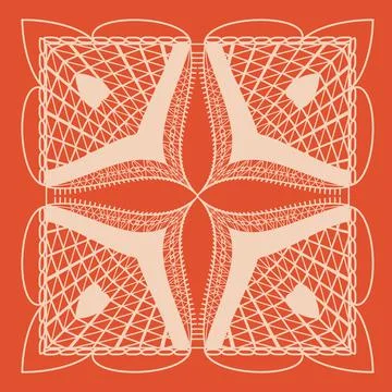 Lace in a square on a brick peach background Stock Illustration