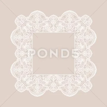 Lace square frame Stock Illustration