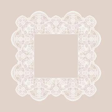 Lace square frame Stock Illustration