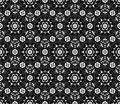 Lace vector fabric seamless  pattern with flowers Stock Illustration