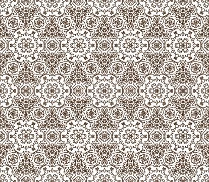 Lace vector fabric seamless  pattern with flowers Stock Illustration
