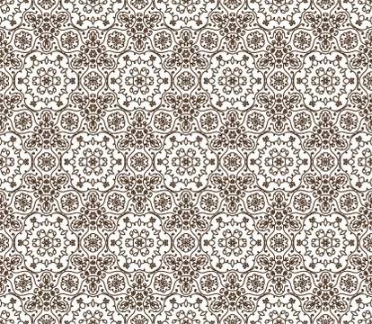 Lace vector fabric seamless  pattern with flowers Illustrazione stock
