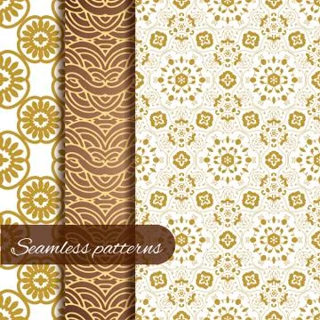 Lace vector fabric seamless patterns collection イラスト素材