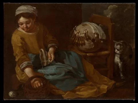 The Lacemaker ca. 1665 Bernhard Keil Danish After training in his native De.. Stock Photos