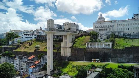 Lacerda Elevator (Aerial image). Stock Photos