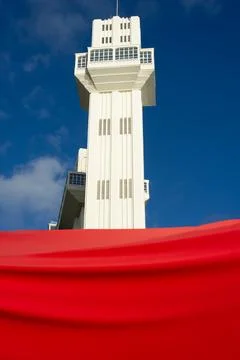 Lacerda Elevator with Red Fabric Stock-Fotos