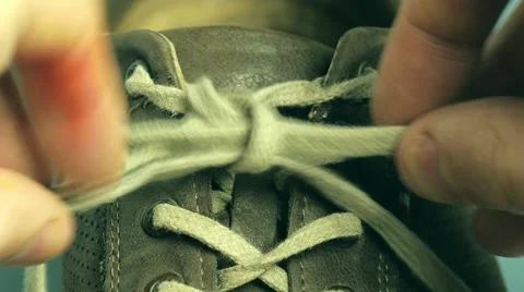 Laces of shoe Stock Footage 68375157