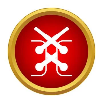 Laces tied over eyelets on red circle icon Illustrazione stock