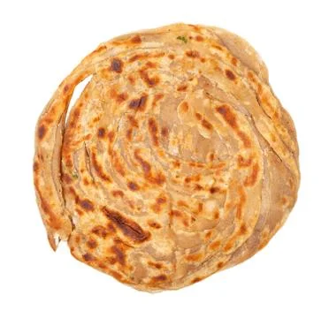 Lachha paratha (layered fried flatbread ) isolated Stock Photos