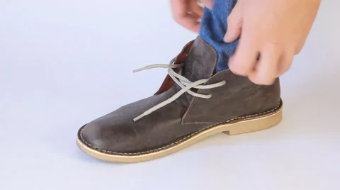 Lacing Up Boots Stock Footage 55343539