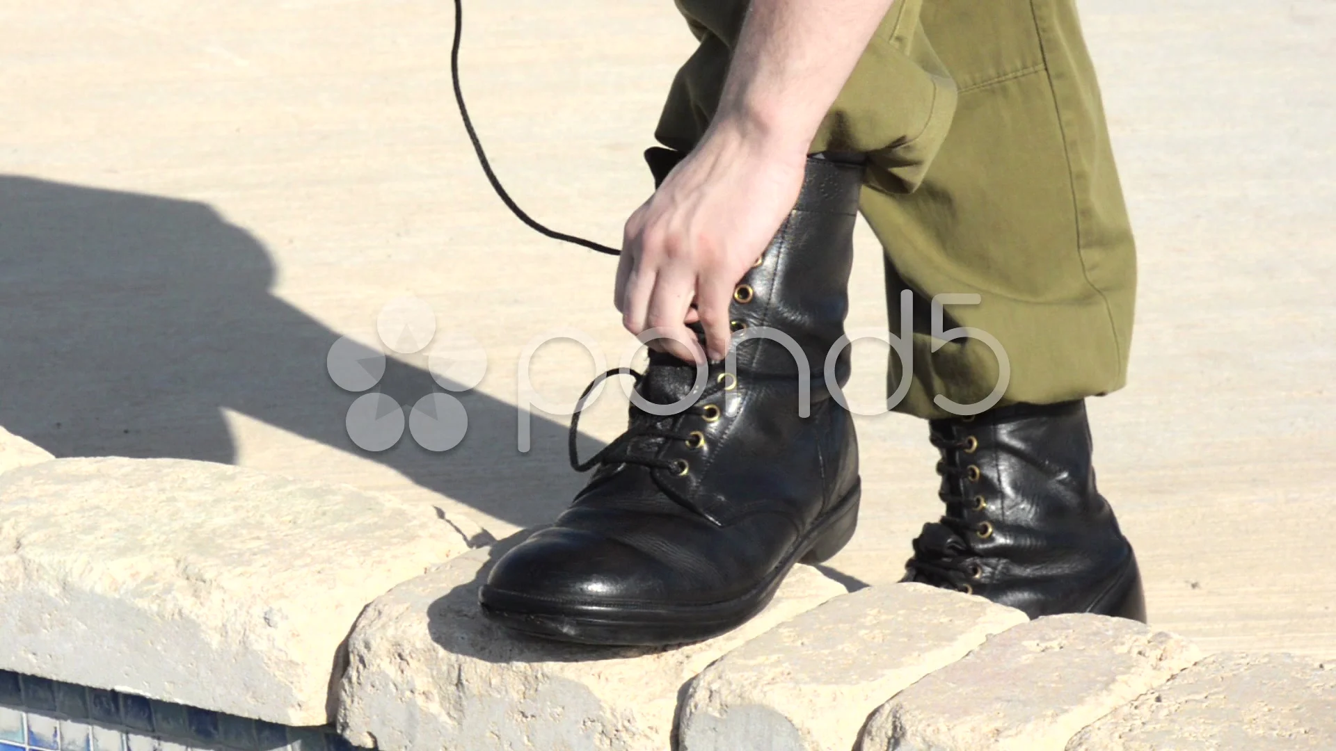 Lacing Military Boots | Stock Video | Pond5