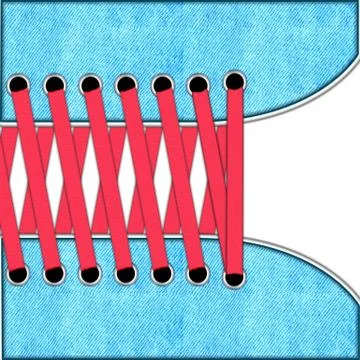 Lacing sneakers Stock Illustration