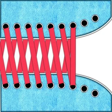 Lacing sneakers Stock Illustration