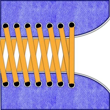 Lacing sneakers Stock Illustration