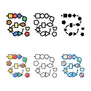 Lacing threading toy color icon vector edition Illustrazione stock