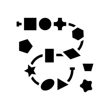 Lacing threading toy glyph icon vector illustration イラスト素材