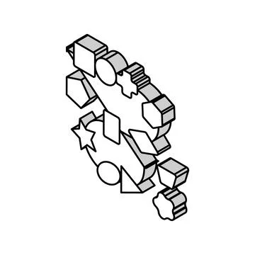 Lacing threading toy isometric icon vector illustration イラスト素材