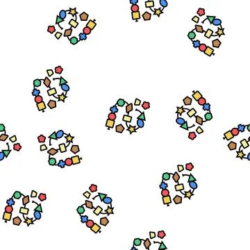 Lacing threading toy vector seamless pattern 스톡 일러스트