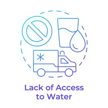 Lack of access to water blue gradient concept icon Stock Illustration