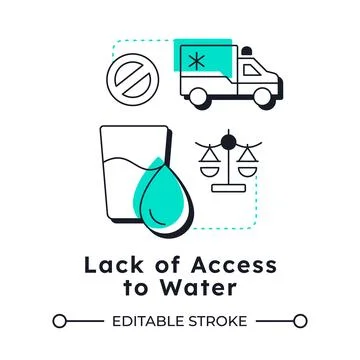 Lack of access to water modern linear concept icon Stock Illustration