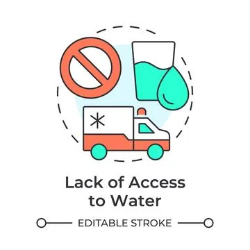 Lack of access to water multi color concept icon Stock Illustration