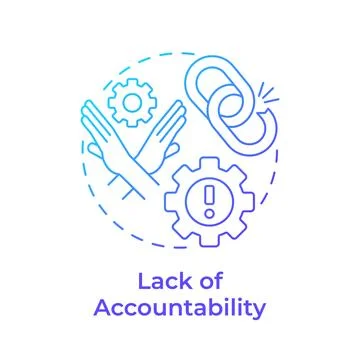 Lack of accountability blue gradient concept icon Stock Illustration