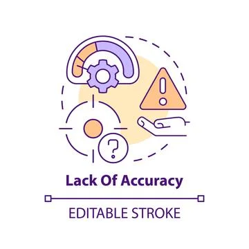 Lack of accuracy concept icon Stock Illustration
