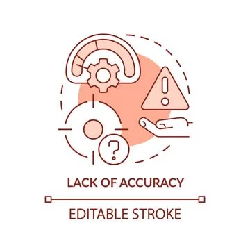 Lack of accuracy red concept icon Stock Illustration
