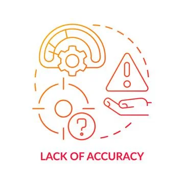 Lack of accuracy red gradient concept icon Stock Illustration