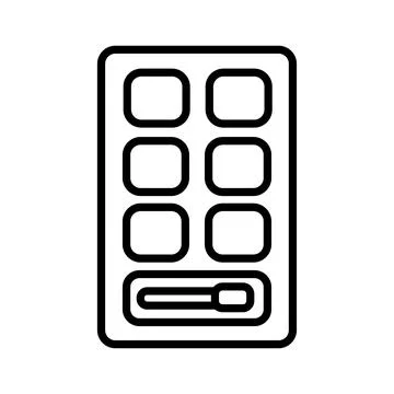 Lack and white icon is a simple linear glamorous cosmetics rectangular powder イラスト素材