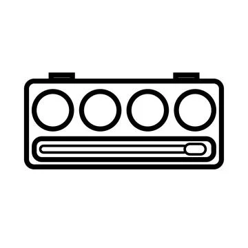 Lack and white icon is a simple linear glamorous cosmetics rectangular powder イラスト素材