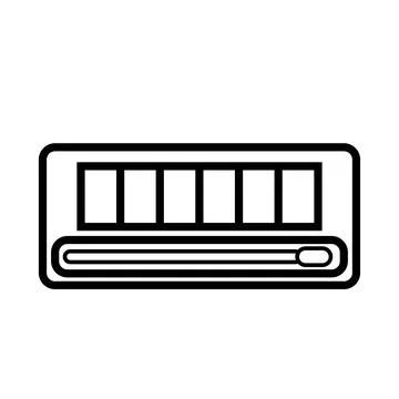 Lack and white icon is a simple linear glamorous cosmetics rectangular powder Stock Illustration