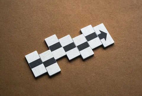 Lack of assembly of the arrow concept , debugging of the process. Putting t.. Stock Photos