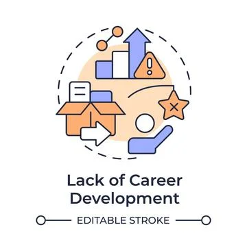 Lack of career development multi color concept icon Stock Illustration