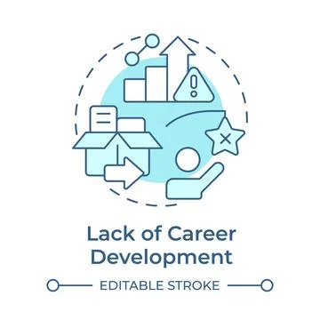 Lack of career development soft blue concept icon Stock Illustration