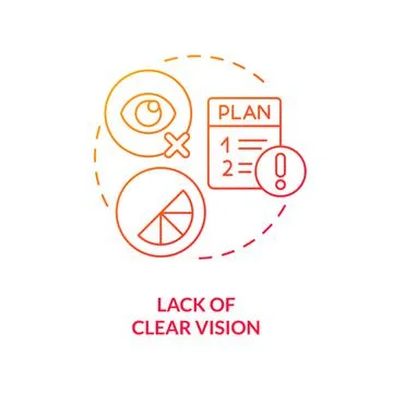 Lack of clear vision red gradient concept icon Stockillustratie