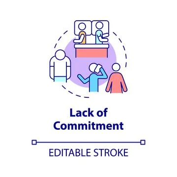 Lack of commitment concept icon Stock Illustration