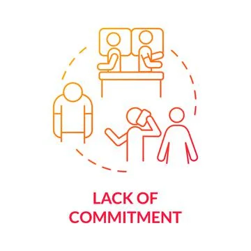 Lack of commitment red gradient concept icon Stock Illustration
