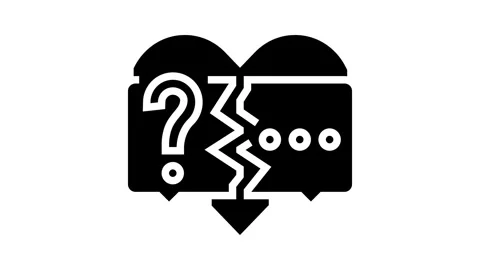 Lack of communication couple glyph icon animation Stock Footage 326139032
