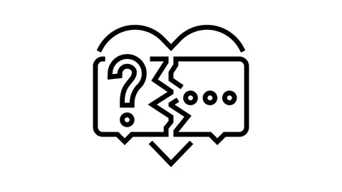 Lack of communication couple line icon animation Stock Footage 326120892