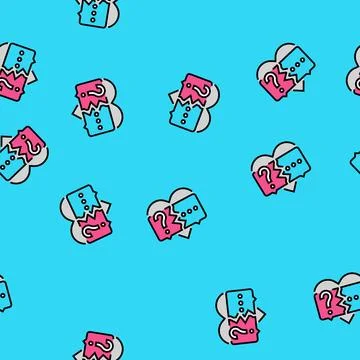 Lack of communication couple vector seamless pattern Ilustração Stock