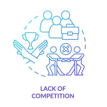 Lack of competition blue gradient concept icon Illustrazione stock