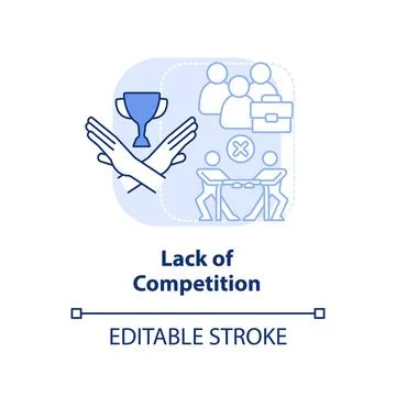 Lack of competition light blue concept icon Stock Illustration