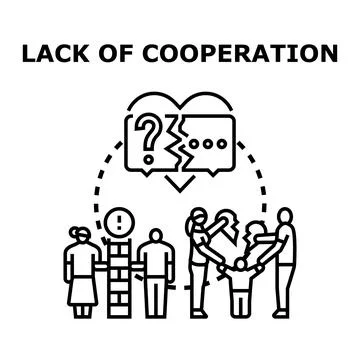 Lack of cooperation and communication breakdown concept Illustrazione stock